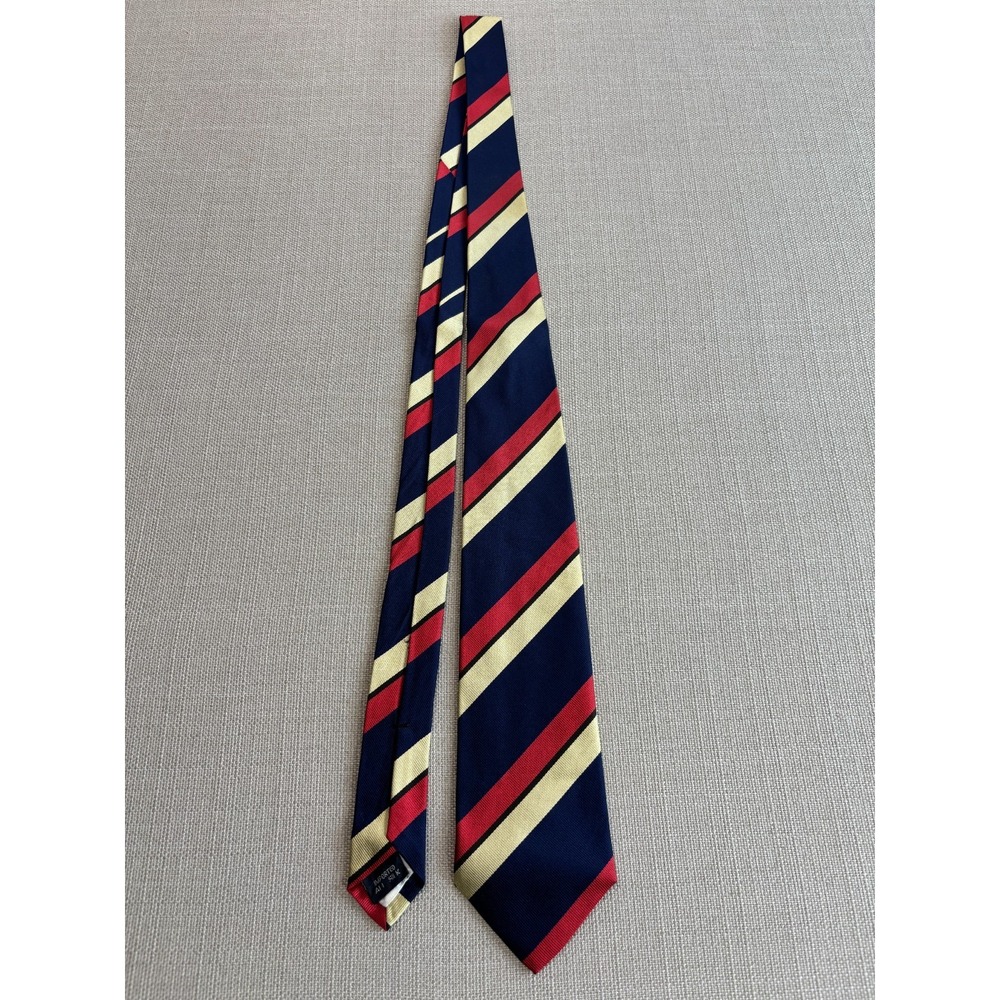 Vintage Ben Silver Charleston London Silk Tie Navy Red Stripe 56"